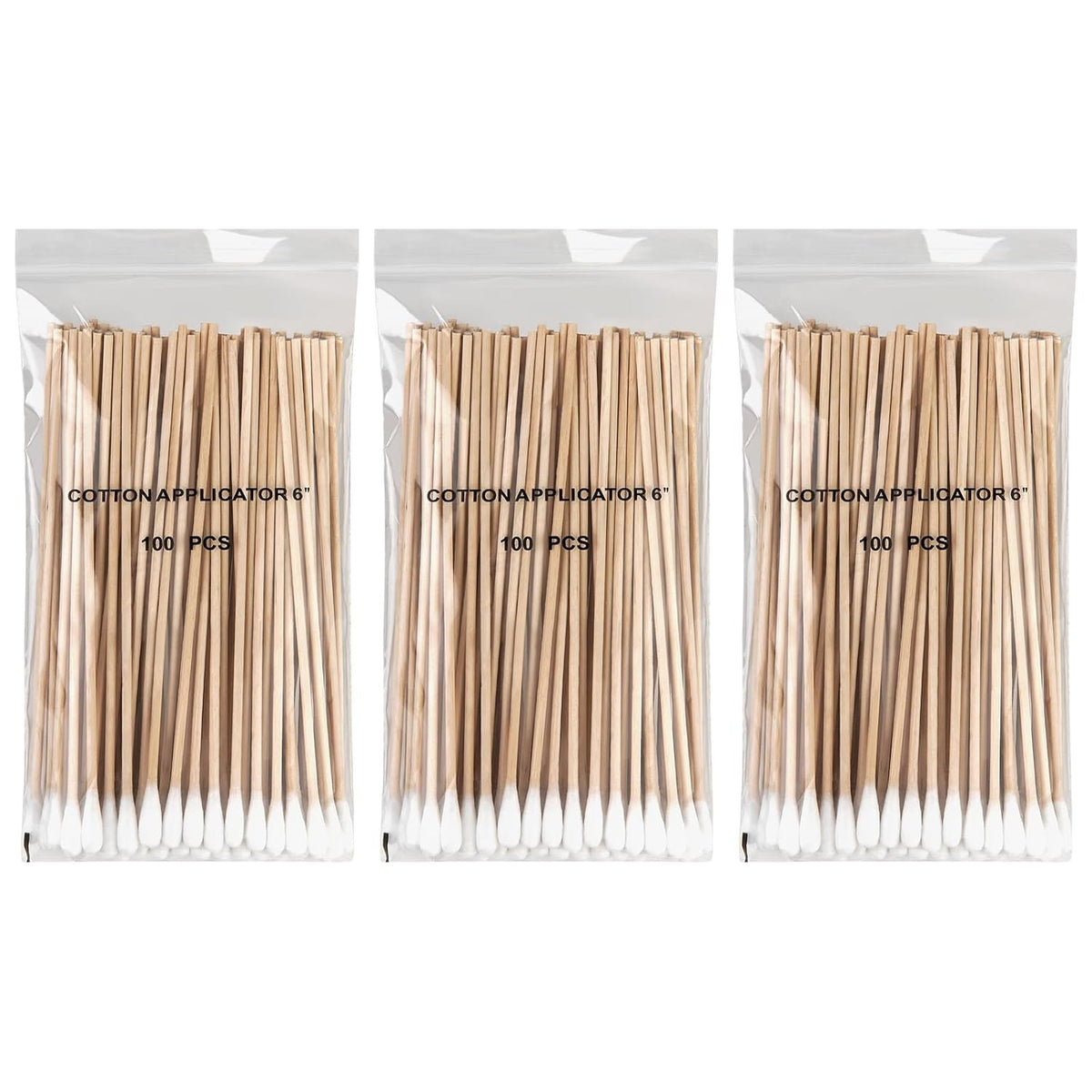 Long Cotton Swabs for Makeup & Cleaning - 300PCS Wooden Tips