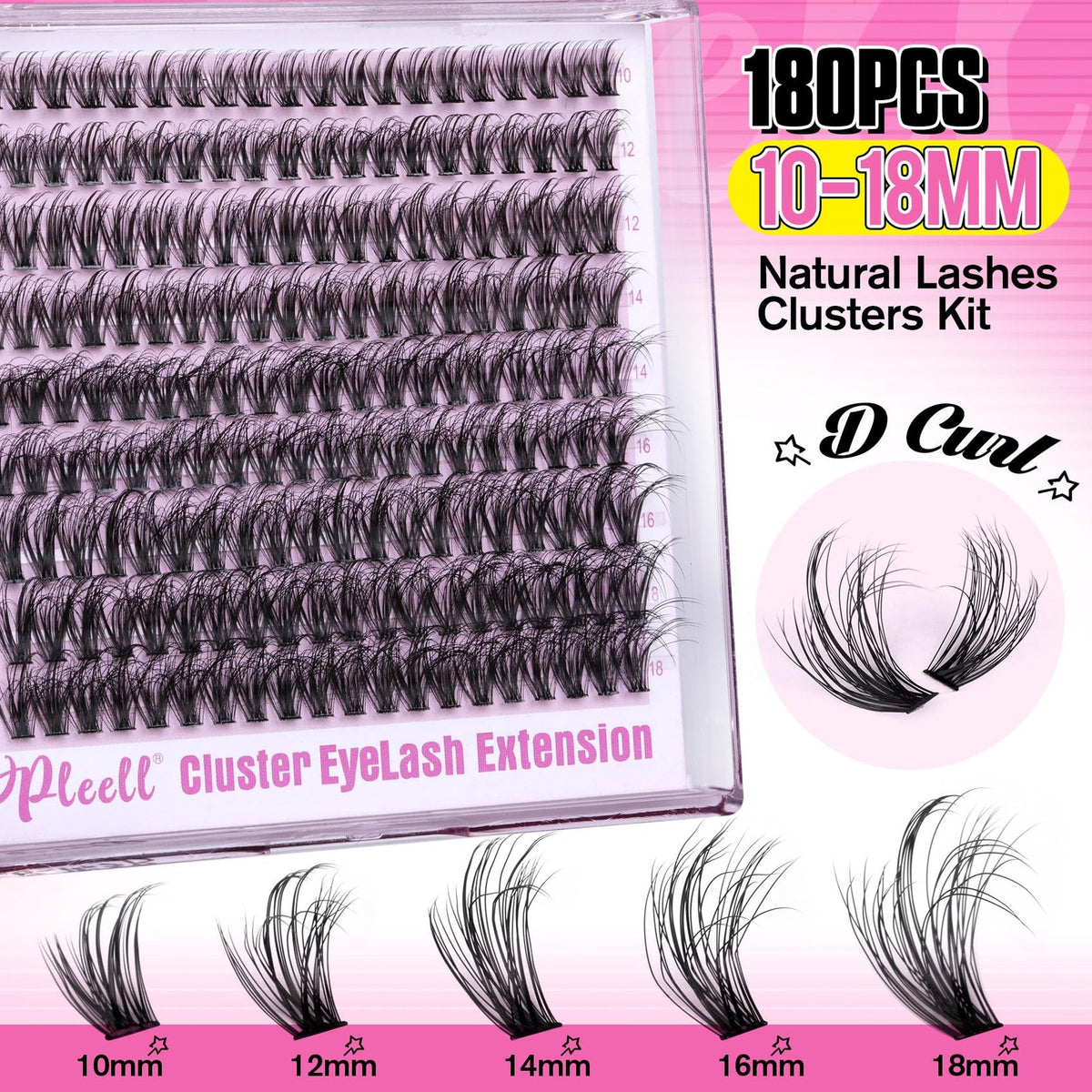Wispy Eyelash Clusters 10-18mm Natural Fluffy Lashes DIY Eyelash Extensions