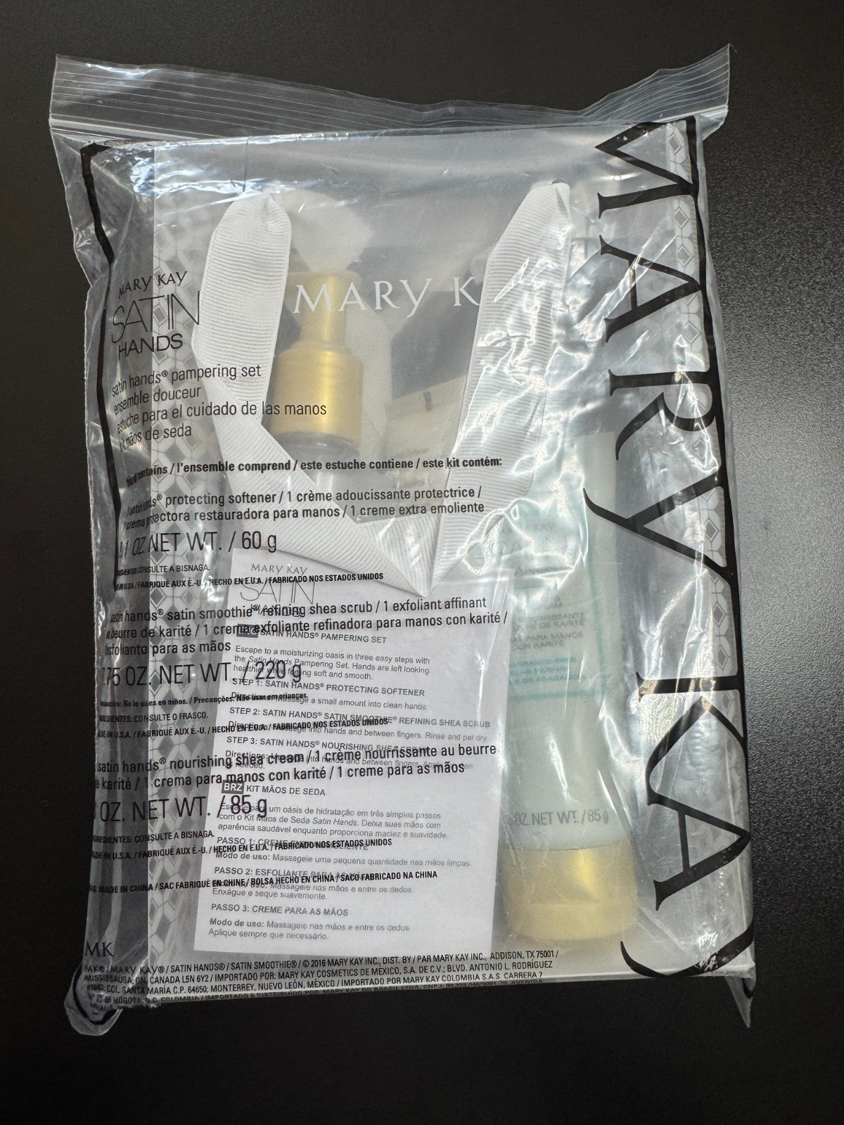 Mary Kay Satin Hands Pampering Set - Softener, Shea Scrub & Hand Cream
