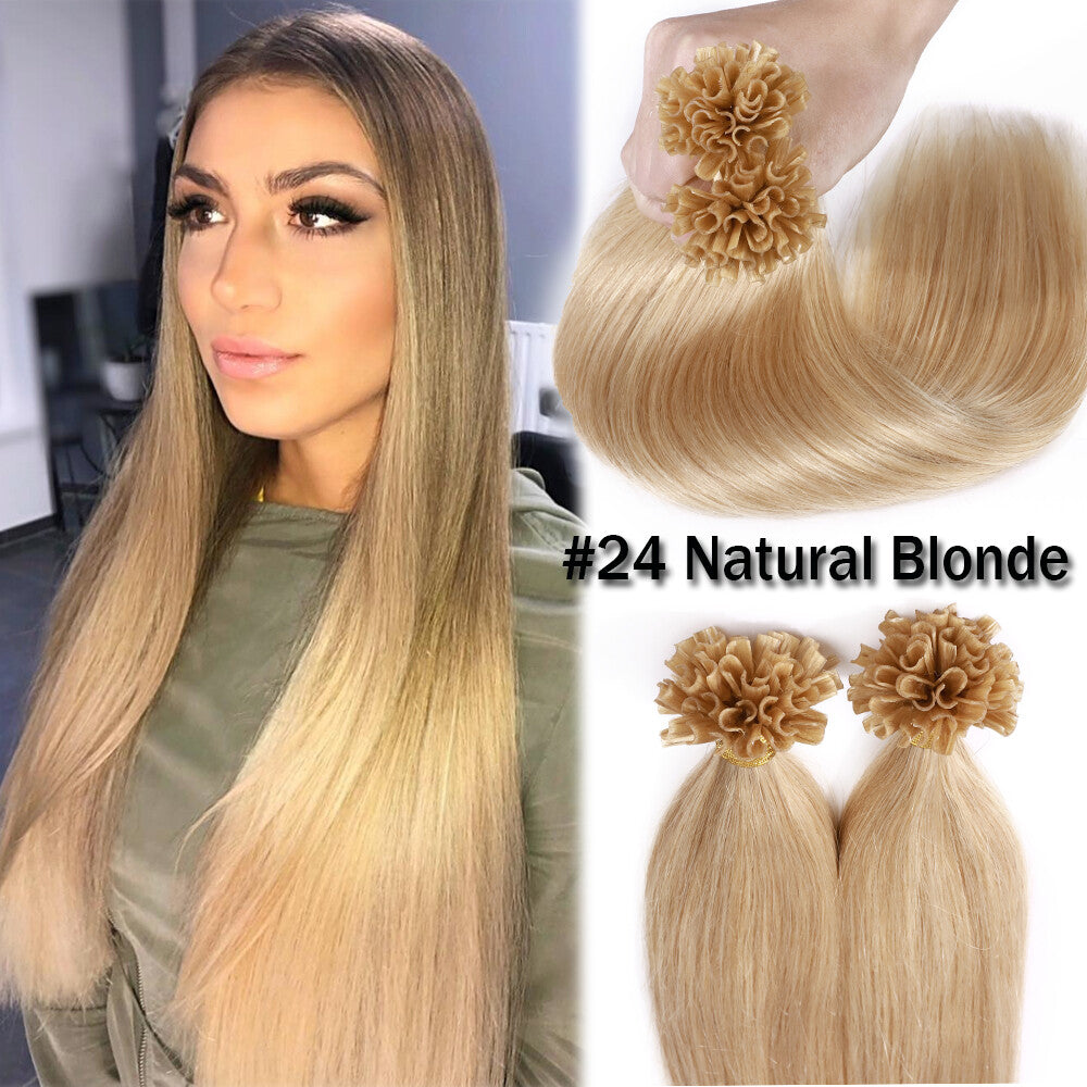 Pre Bonded Keratin Hair Extensions - Human Hair Remy U Tip Thick Strands