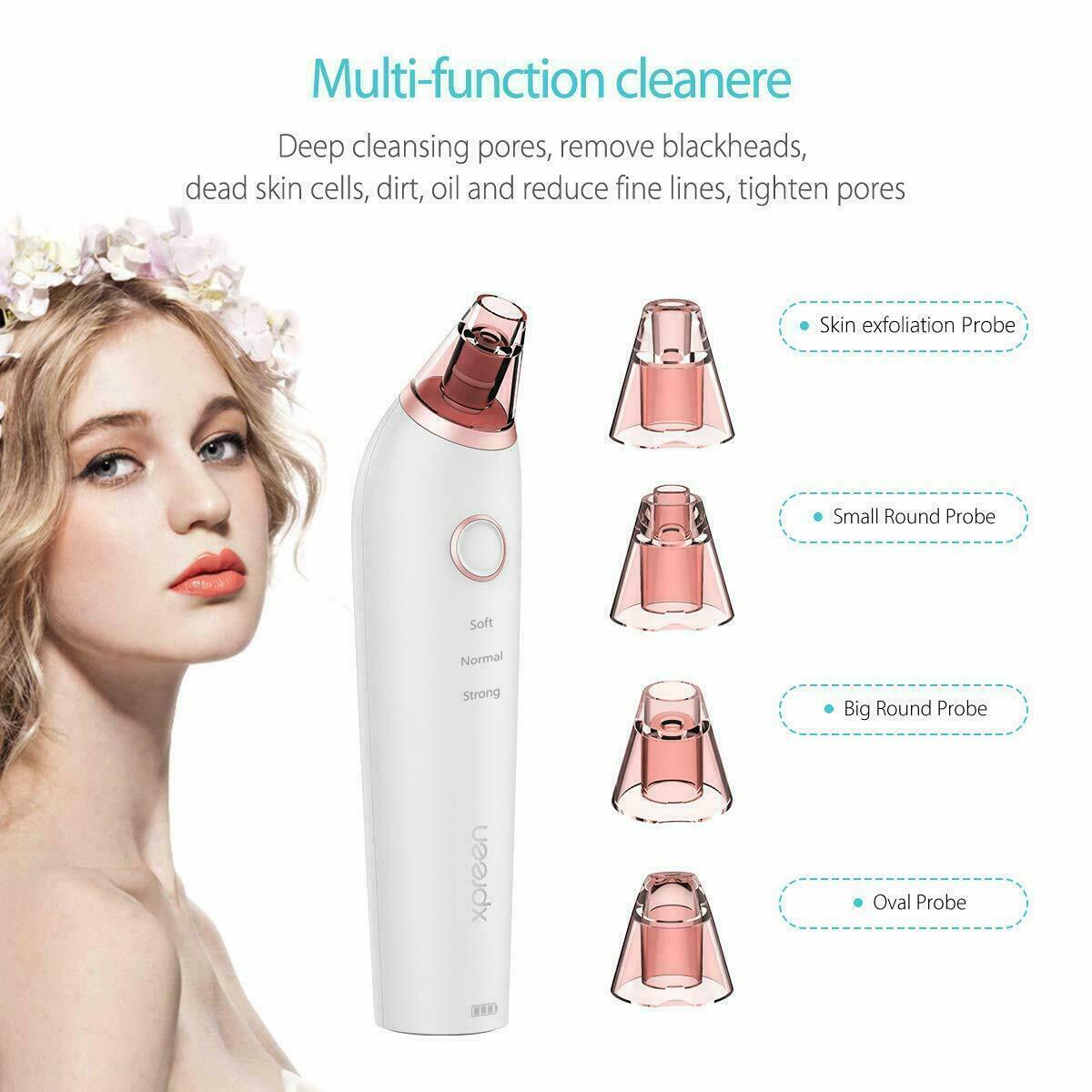 Electric Pore Vacuum Cleaner for Blackheads – 4 Probes Skin Care Tool