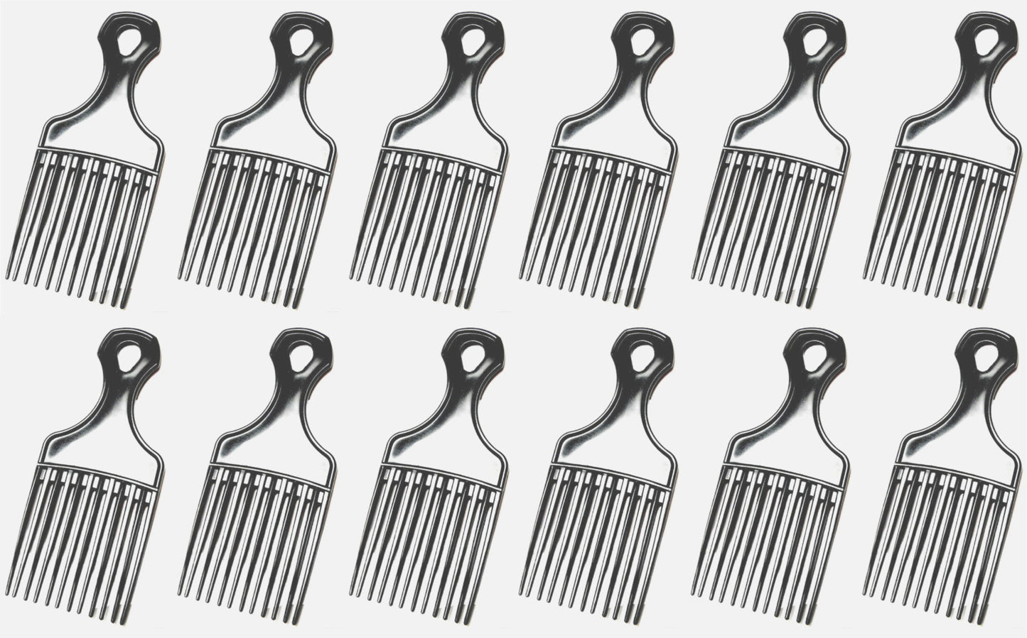 7 Inch Black Afro Hair Pick Comb Wide Tooth Detangler Lift 12 Pack