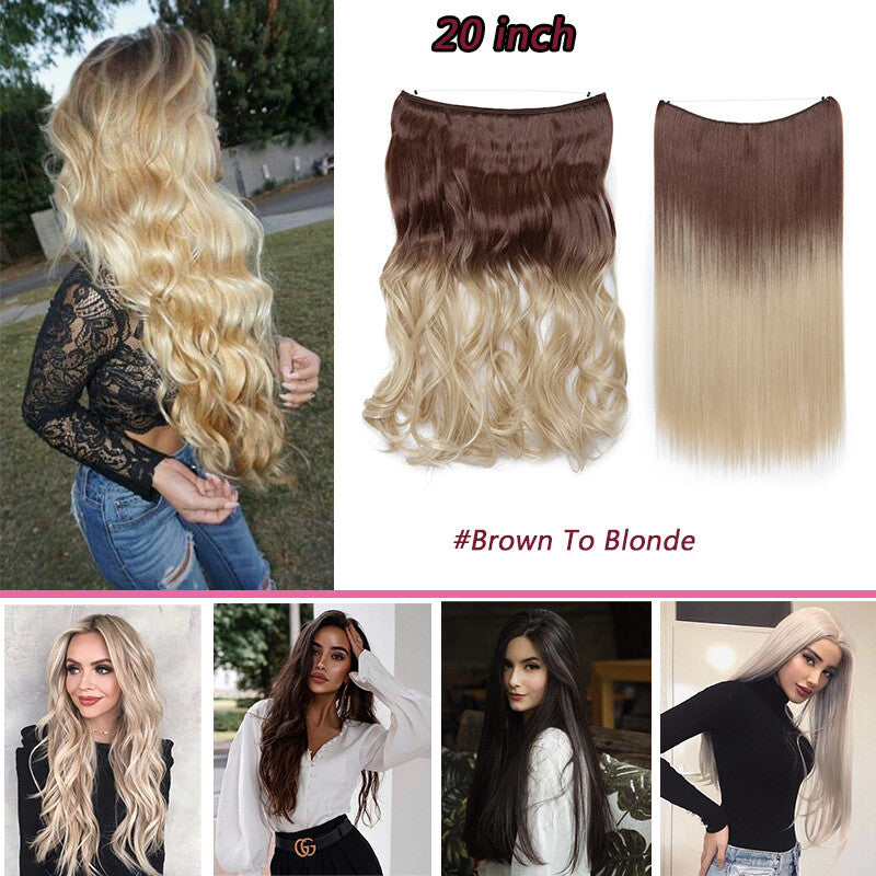 Natural Real Hair Extensions Wire-In Thick Wavy or Straight 20-24 Inch