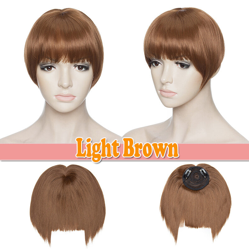 Clip-In Thin Neat Bangs Hairpiece for Front Fringe Hair Extensions
