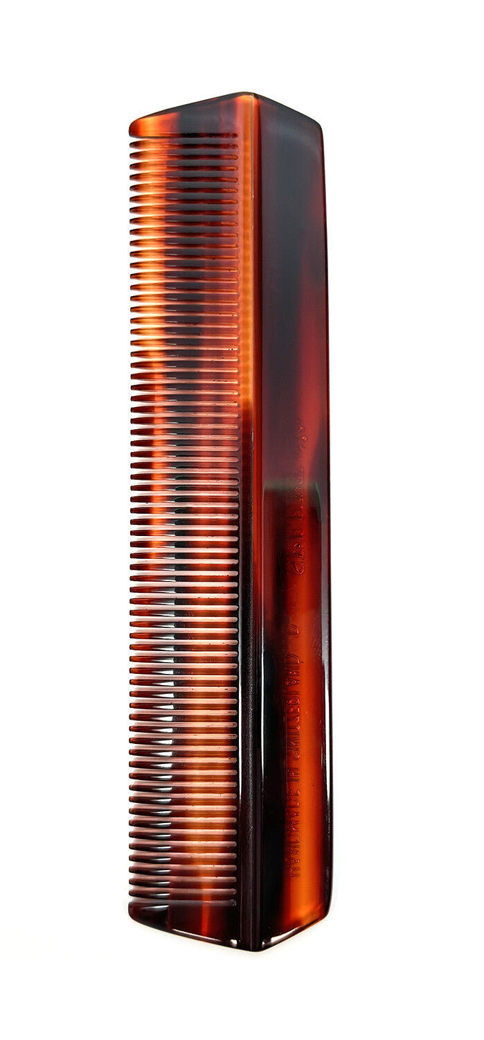 Handmade Swiss European Cellulose Acetate Comb 5.1 Inch Havana Tortoise Brown