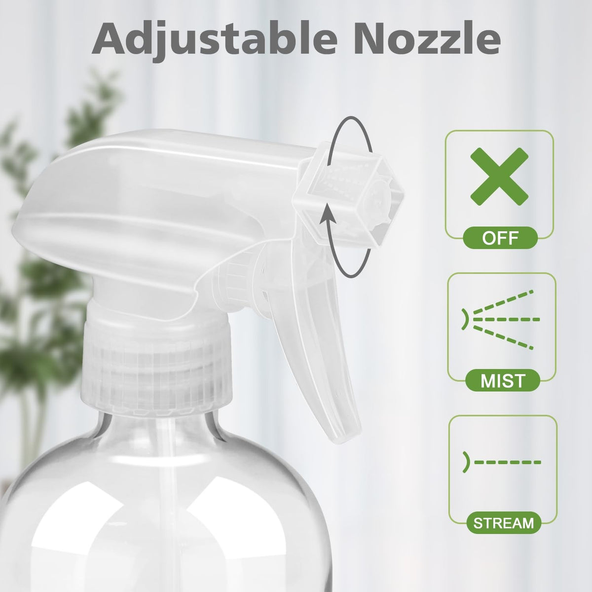 16 oz Glass Spray Bottle with Silicone Sleeve for Cleaning & Plant Misting