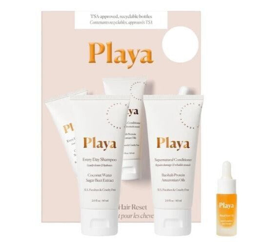Travel Size Hair Care Set - Shampoo, Conditioner & Hair Oil for Hydration and Volume