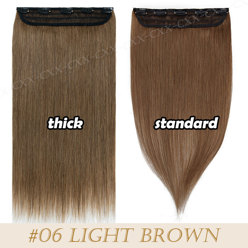 Thick Clip-In Human Hair Extensions Full Head 100% Remy Hair, Natural Black