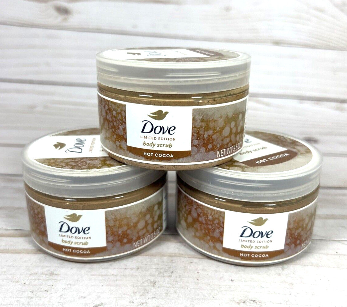 Dove Body Scrub Hot Cocoa Limited Edition Vegan 3.5oz (3 Pack)