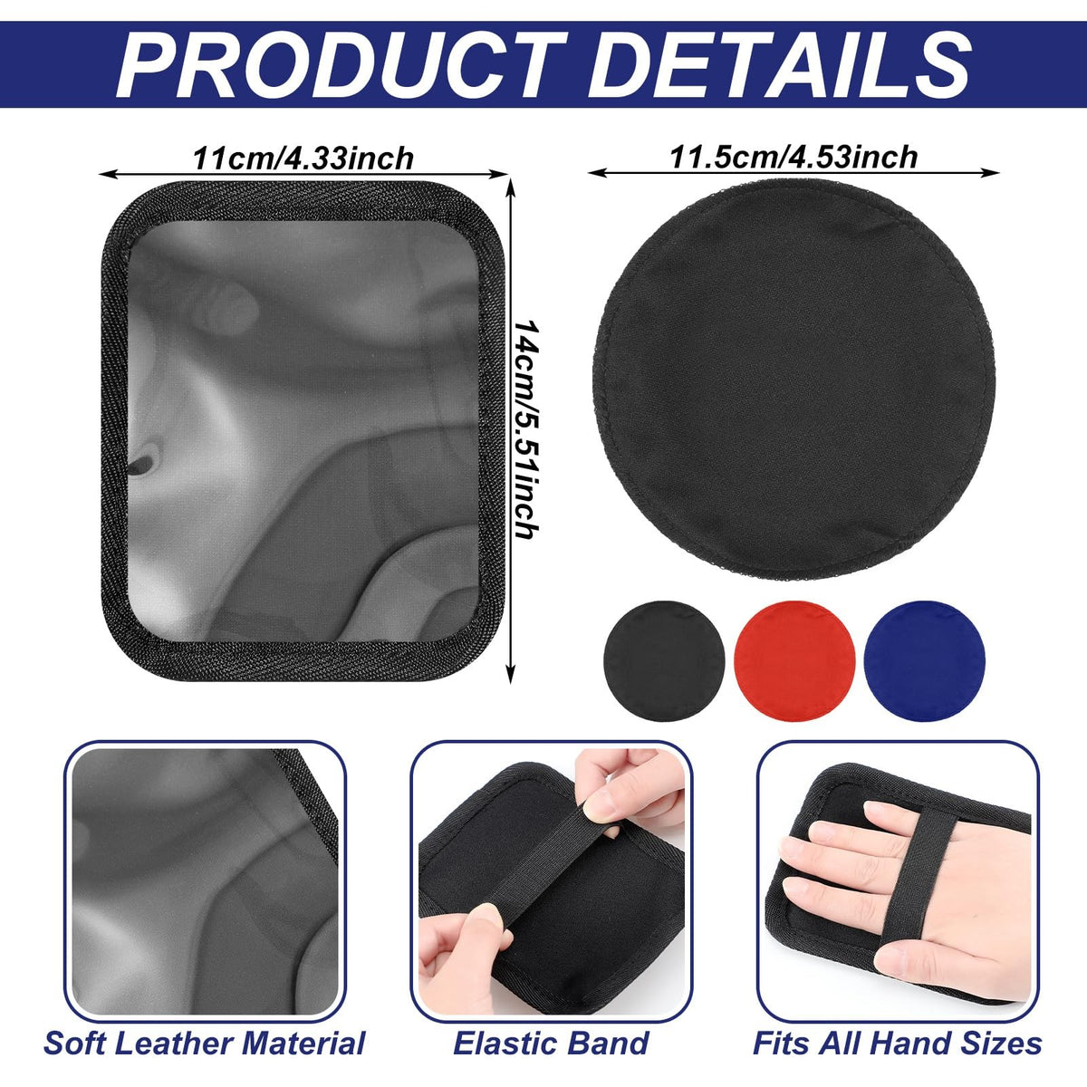 6 Pcs 4.5 Inch Crown Patch for Waves Laydown 360 Waver's Black, Blue,