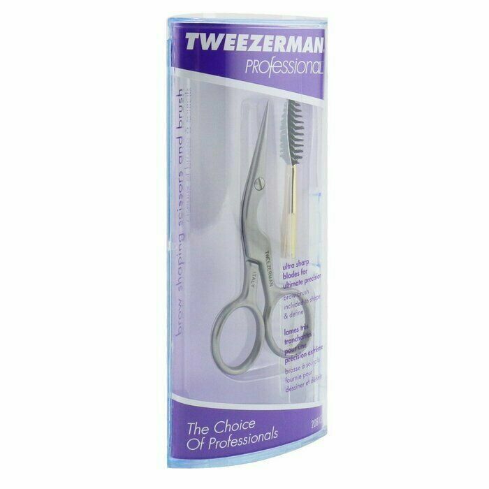 Professional Stainless Steel Brow Shaping Scissors & Brush - Precision Grooming Tool