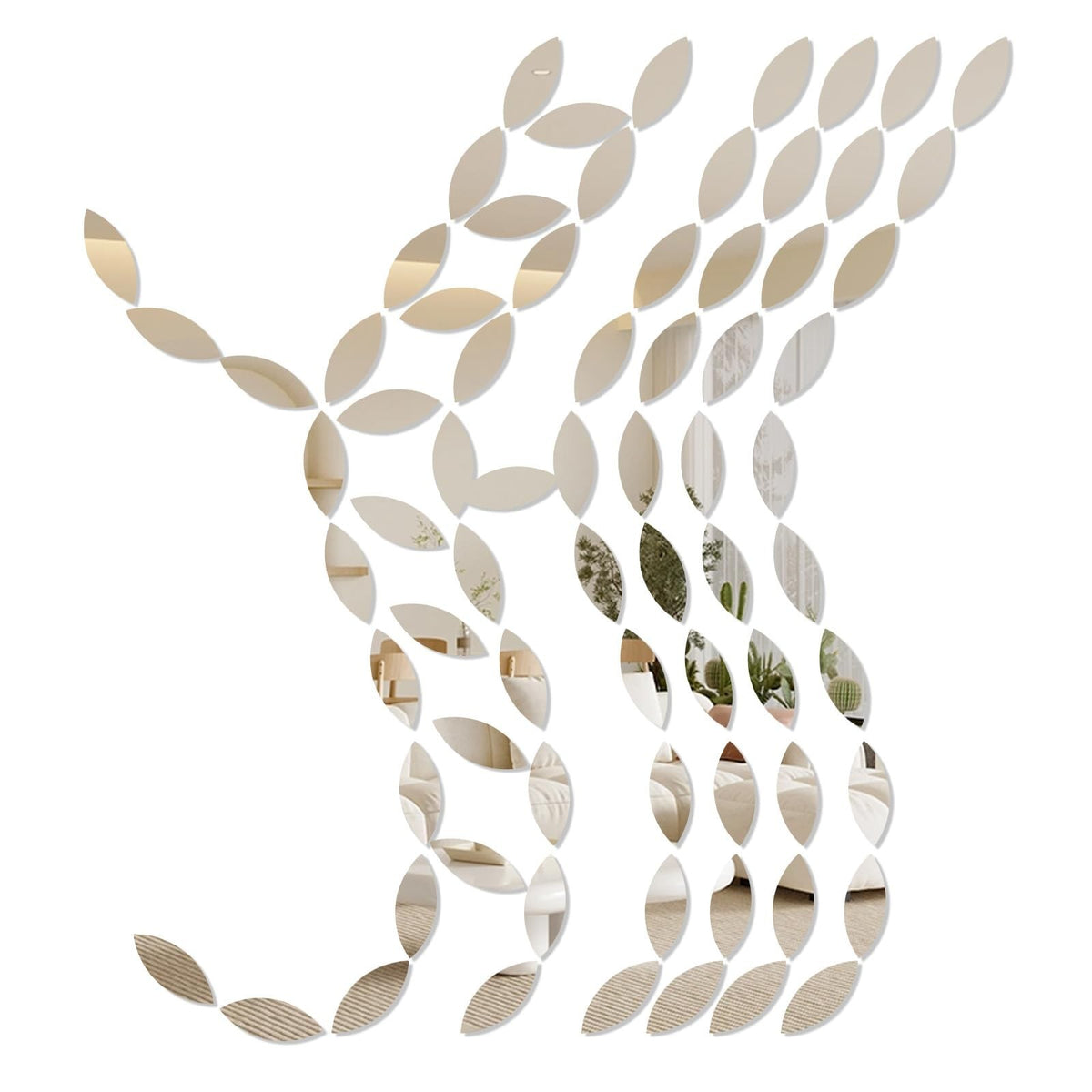Leaf Shape Small Acrylic Mirror Tiles for Crafts - 200 Pieces