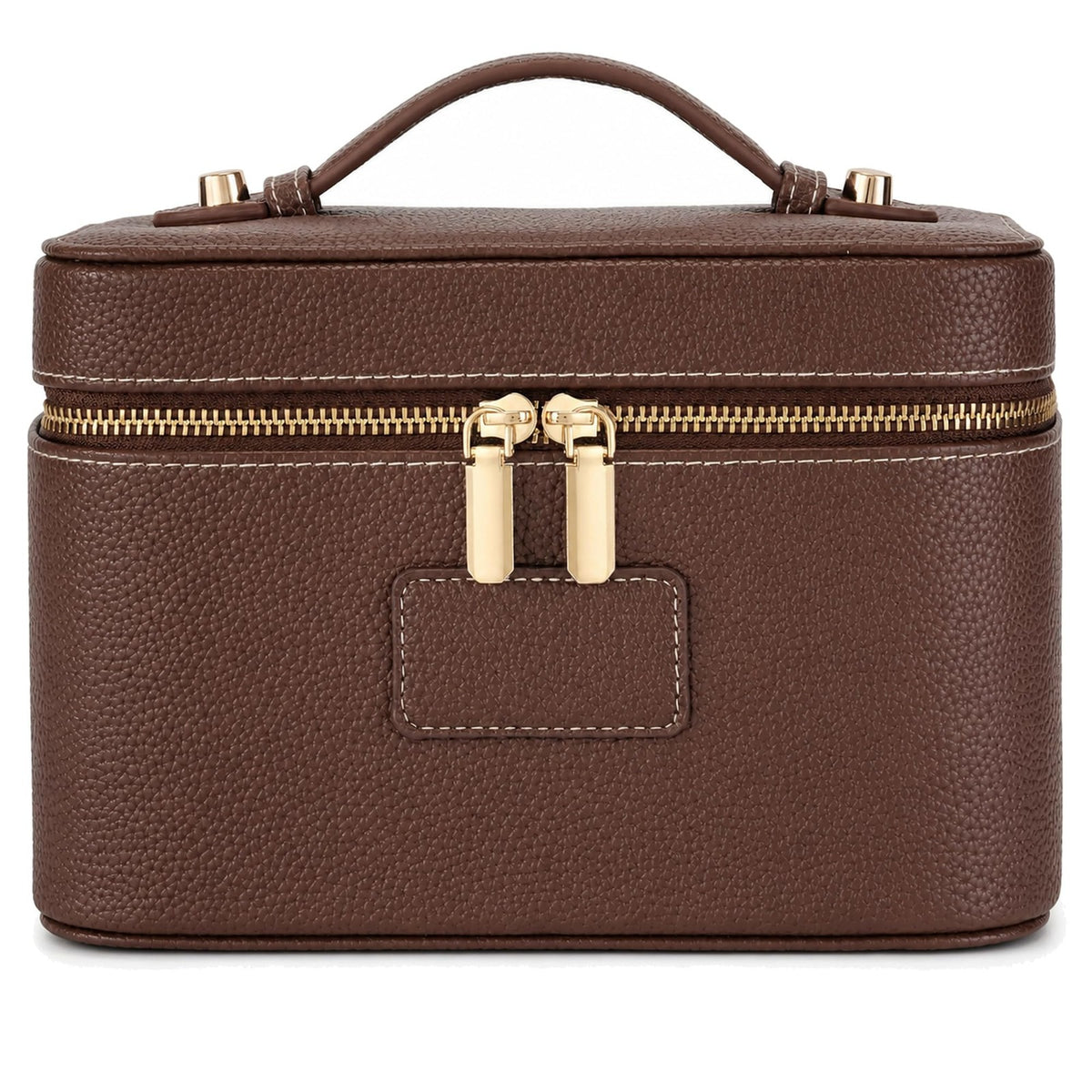 Waterproof Leather Makeup Bag with Removable Divider & Smart Organization