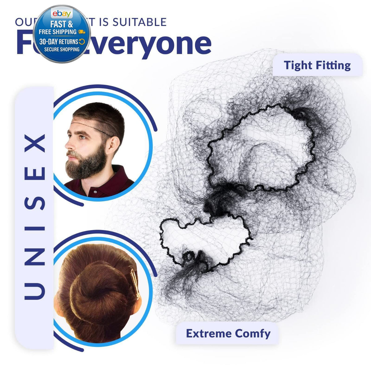 100Pcs Brown Hair Net 24" Invisible Nets for Women and Men - Perfect