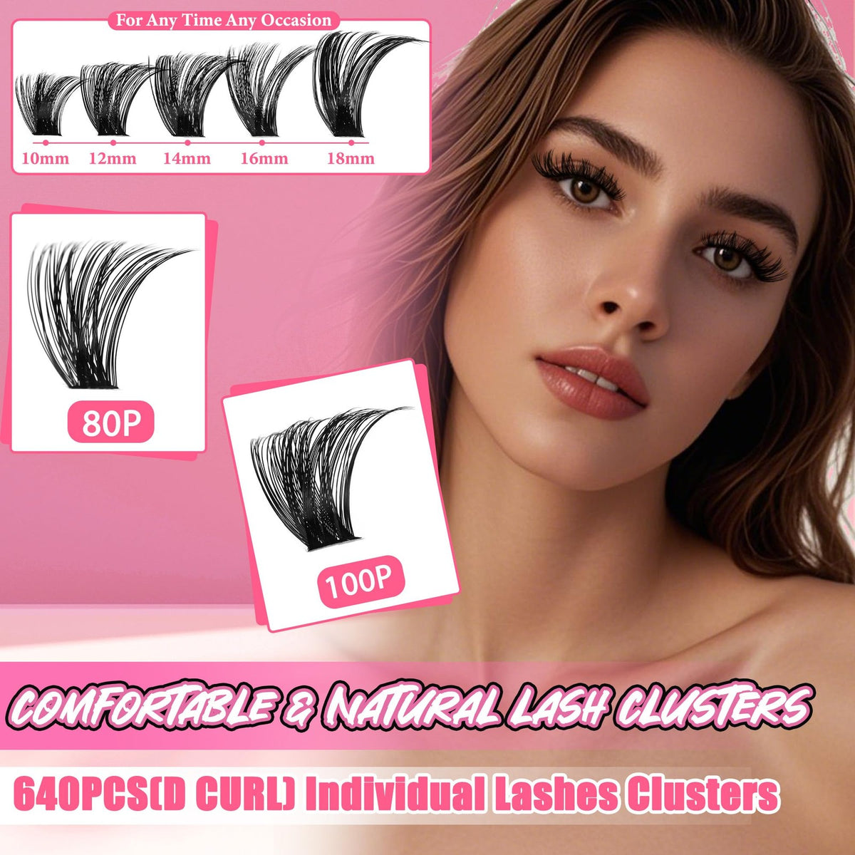 DIY Lash Extension Kit with 640 Clusters, Lash Bond & Seal, Tweezers