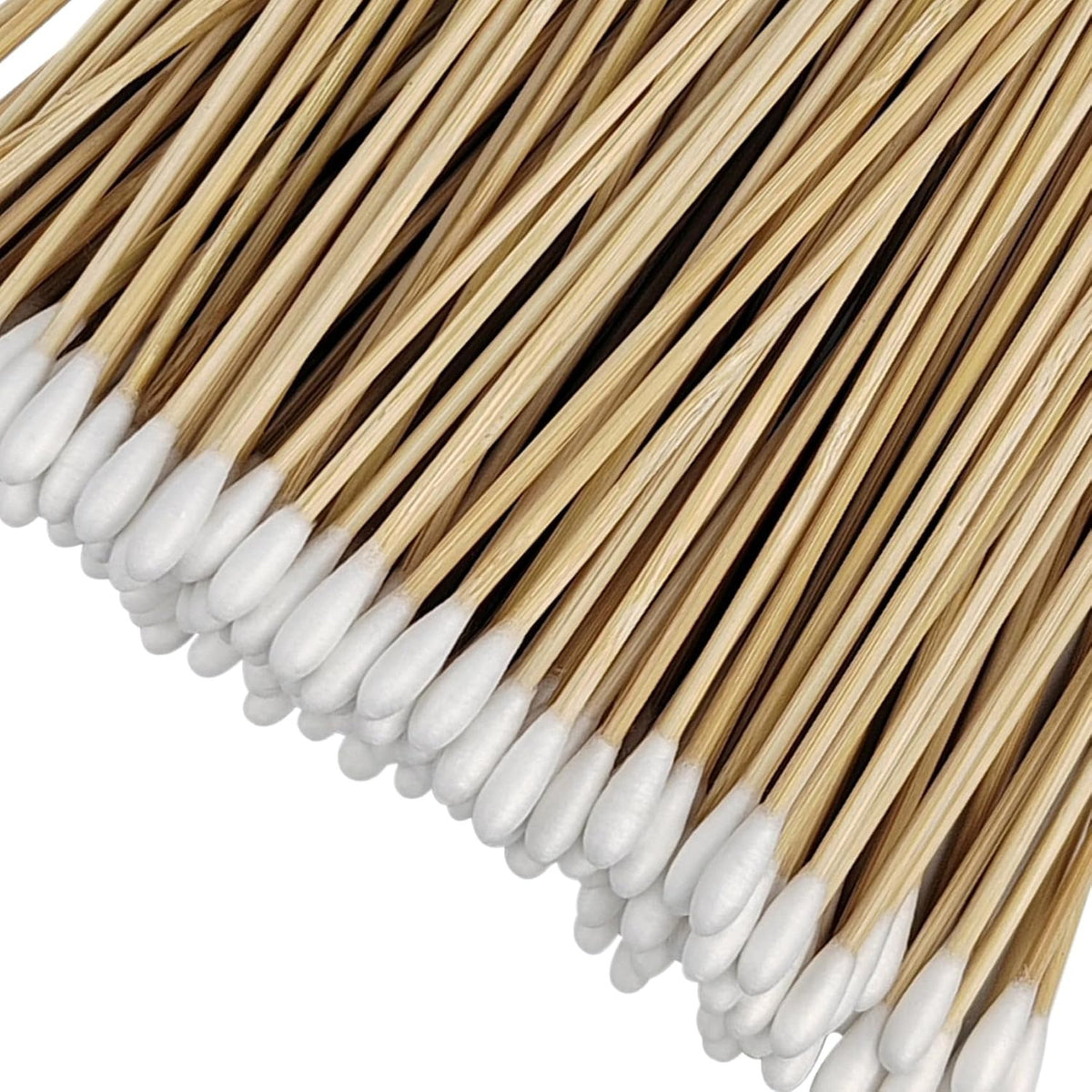 Eco-Friendly Bamboo Cotton Swabs - 6 Inch Long Wooden Handles, 200 Pack