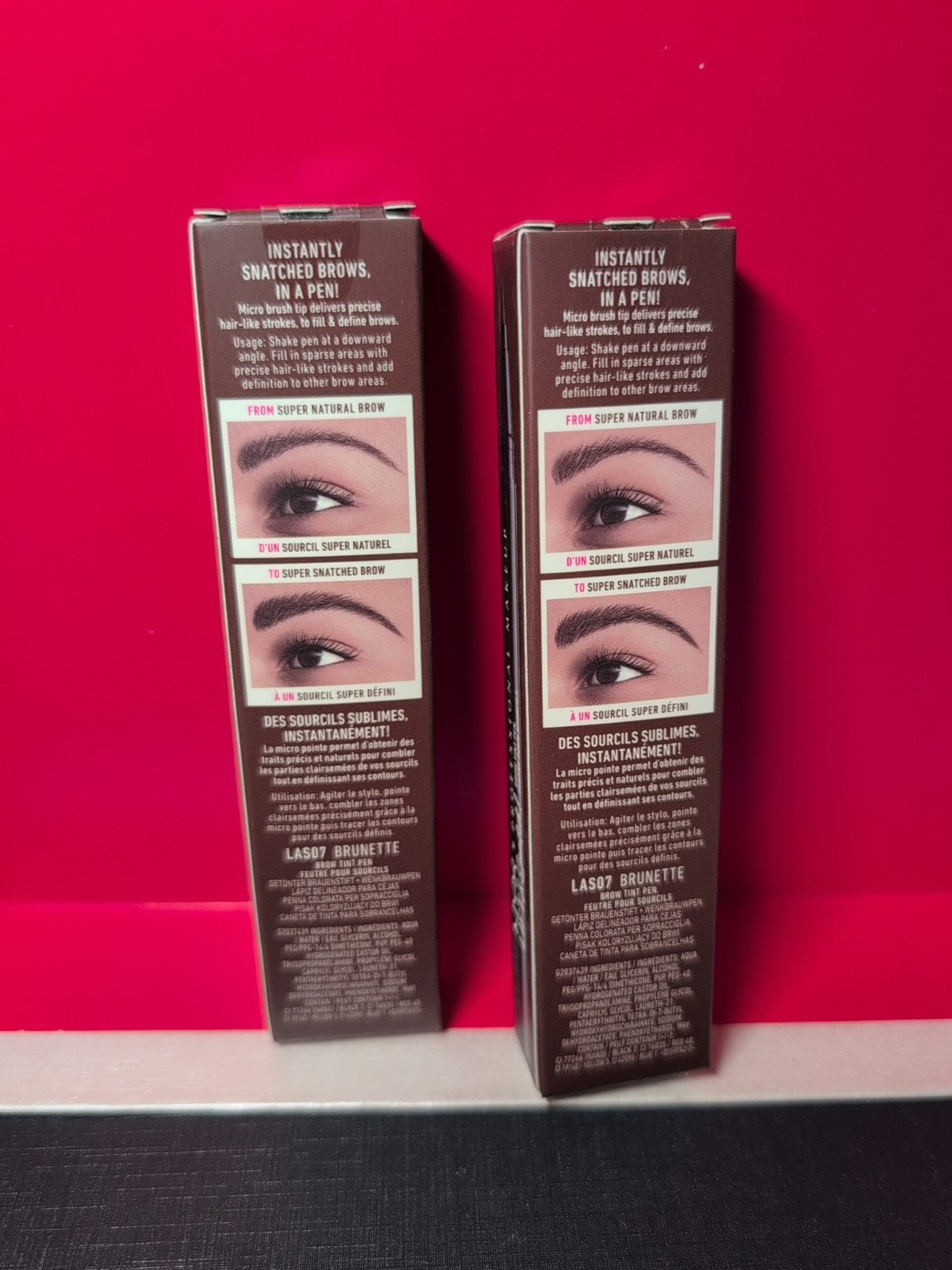 Lot of 2 Brow Tint Pen - Brunette - Professional Eyebrow Makeup & Tint
