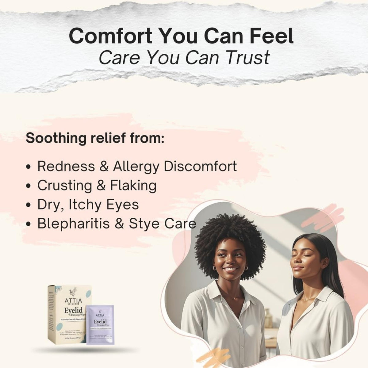 Tea Tree Oil Eyelid Wipes - Gentle Cleansing for Sensitive Eyes, 30 Count