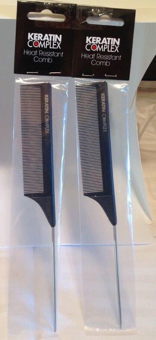 Heat Resistant Metal Tail Comb - 9.25 Inch Hair Styling Tool - Lot of 2