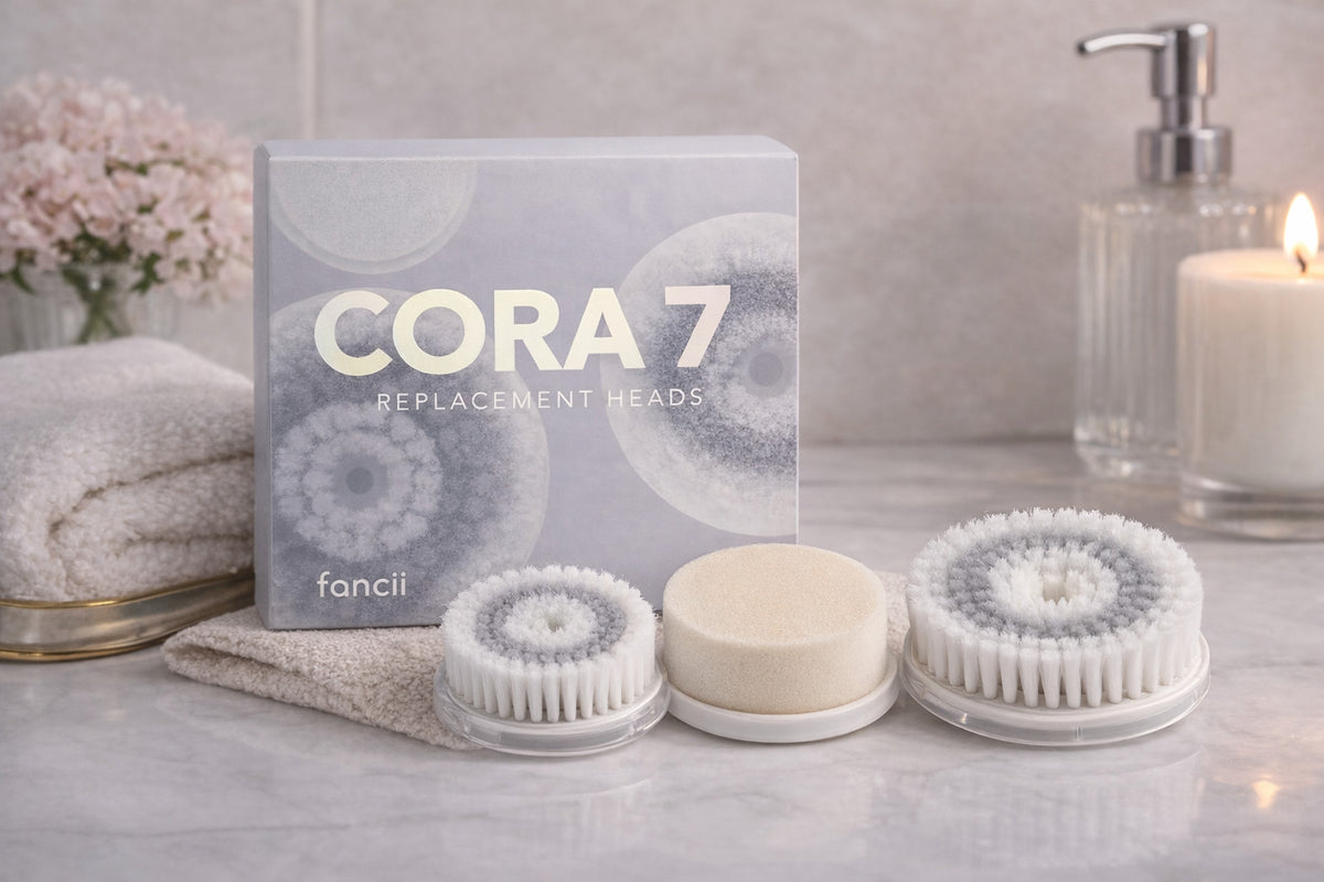 Replacement Heads Set for Fancii CORA 7 – 3 Pack Brush Heads (No Device)