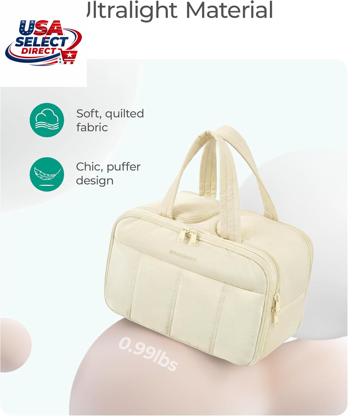 Large Travel Toiletry Bag with Waterproof Compartments & Handle - Green