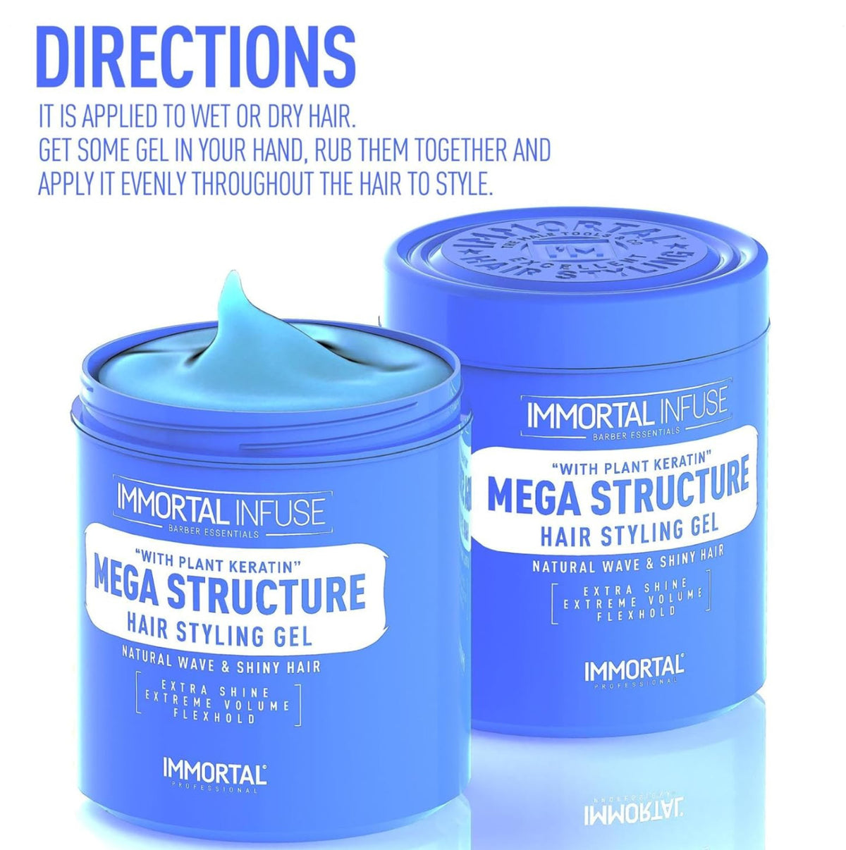 Mega Fixation Hair Styling Gel with Argan Oil - Long Lasting Hold & Volume 500ml