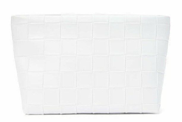 White Woven Makeup Cosmetic Bag Case Pouch for Travel & Storage