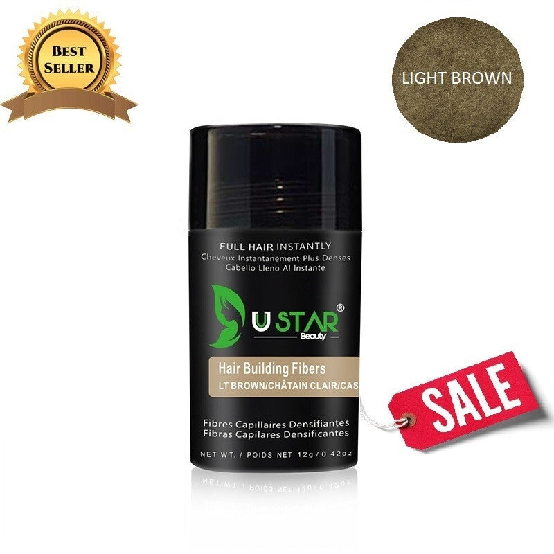 Hair Building Fibers One Bottle Ustar Keratin 12g/0.42oz light Brown