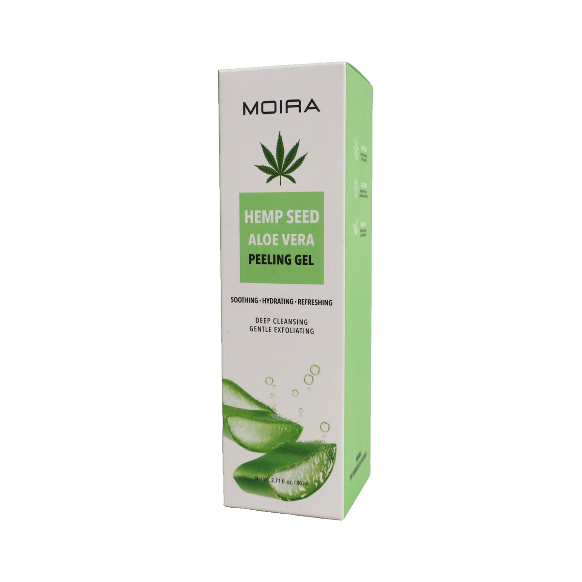 Moira Hemp Seed Aloe Vera Peeling Gel - Natural Facial Exfoliant 2.71 fl oz