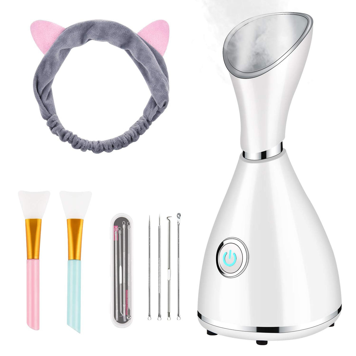 7 Piece Facial Steamer Deep Cleaning Set for Unclog Pores & Moisturizing