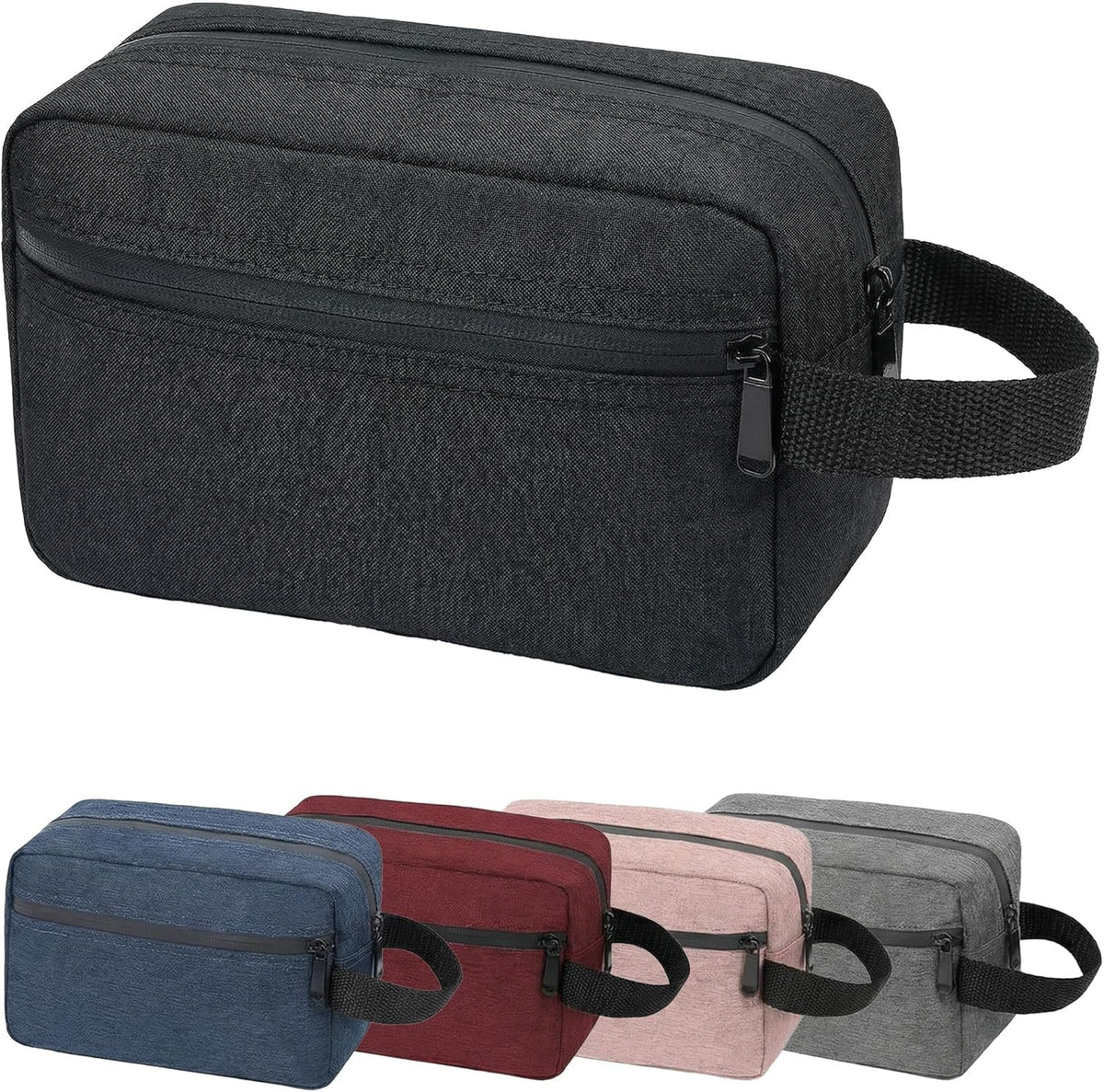 Water Resistant Travel Toiletry Bag with Handle, Compact Cosmetic Organizer