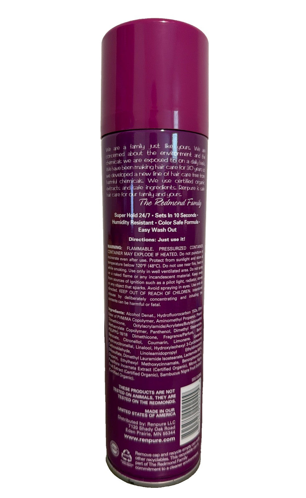 Renpure Organics My Sassy Hair Hairspray 10oz