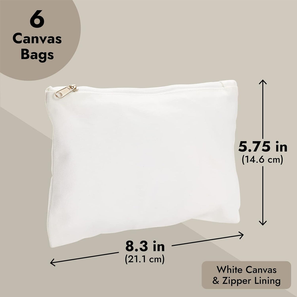 Canvas Makeup Bag Set - DIY Pouches for Personalization & Travel