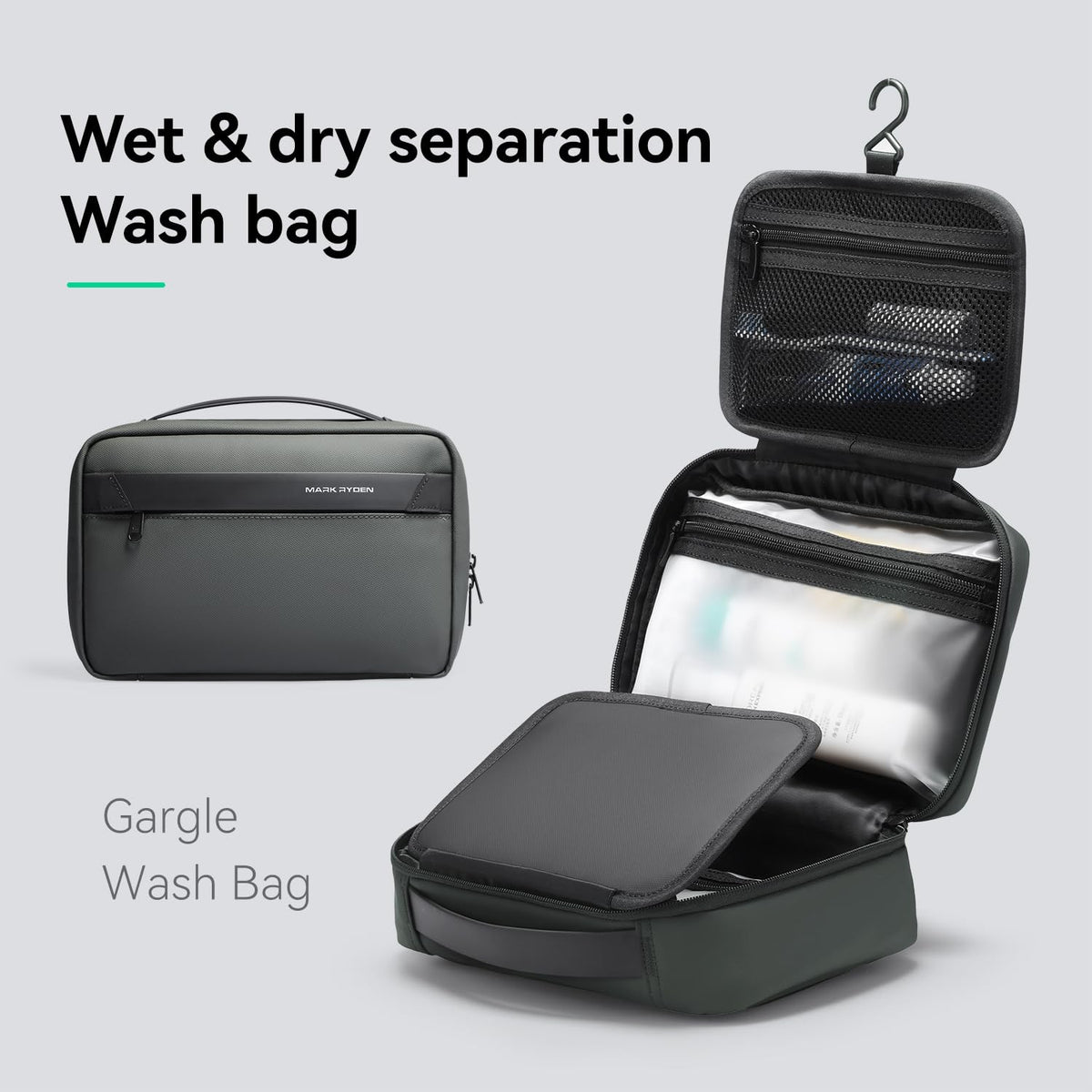 Waterproof Travel Toiletry Bag for Men Organizer Dopp Kit with Multiple Compartments