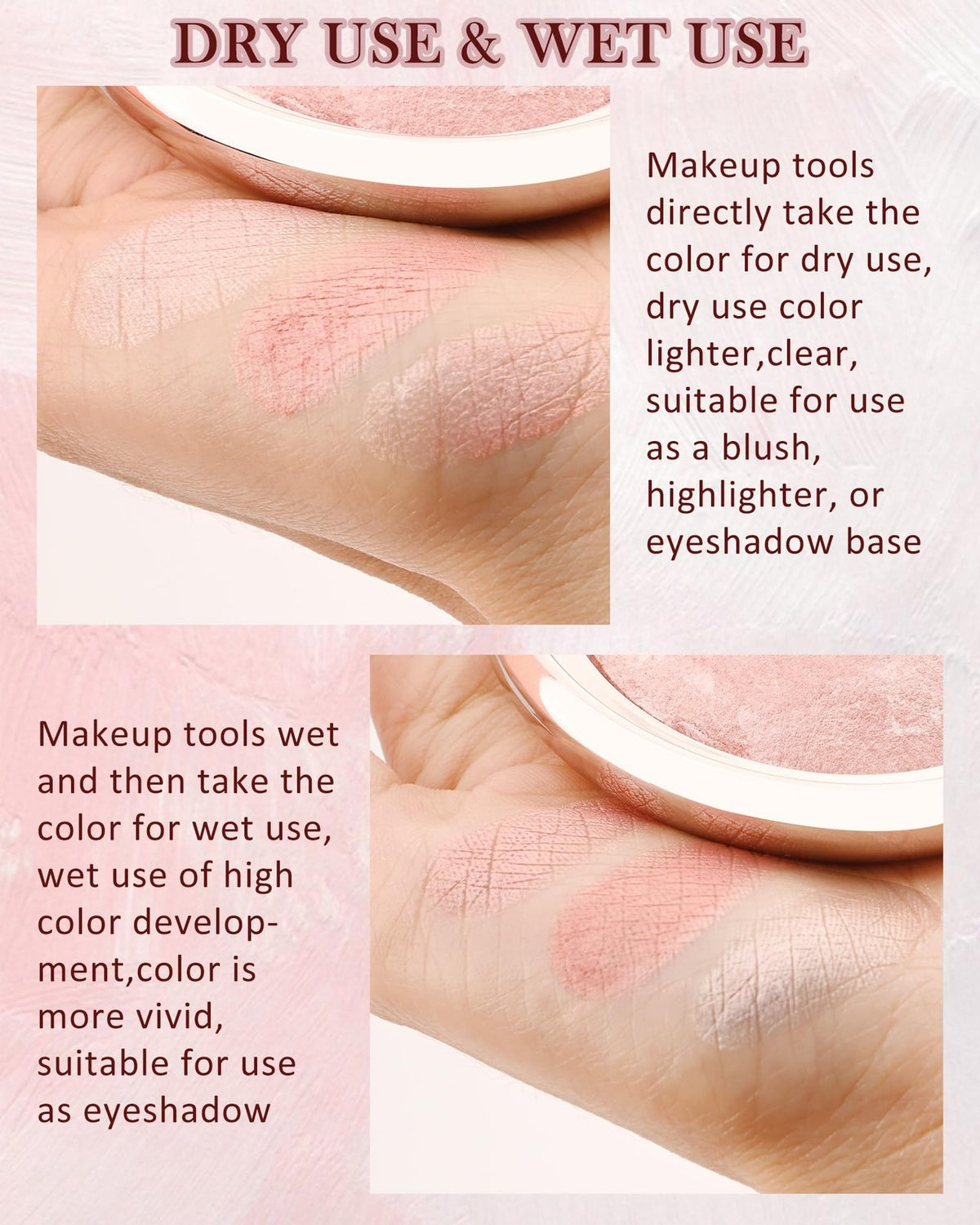 Peachy Pink Marbleized Baked Blush - Natural Glow & High Pigment