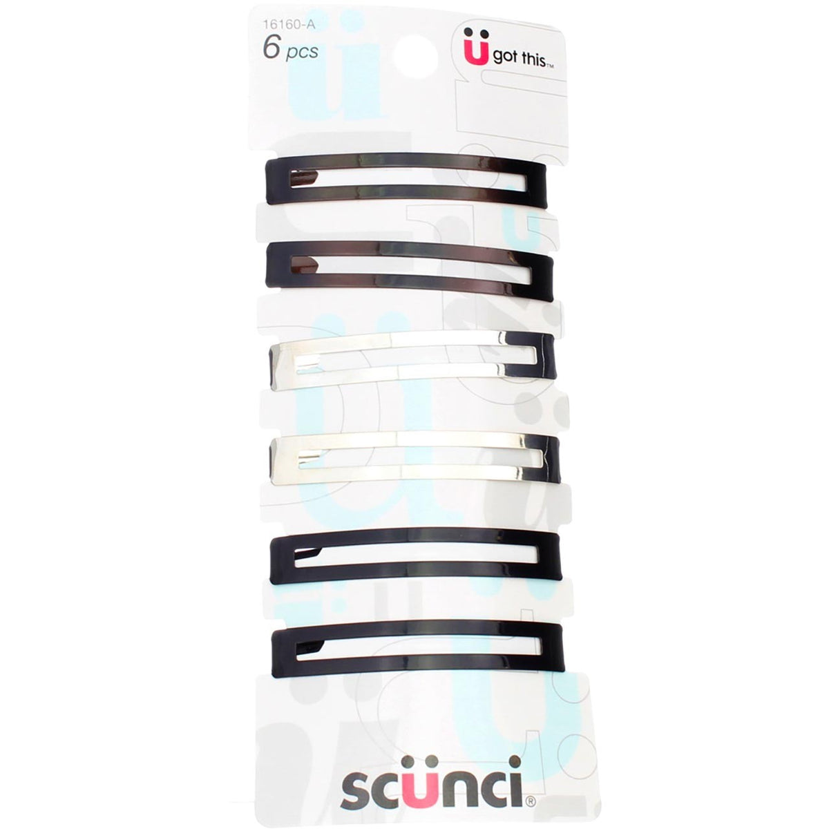 Hair Barrettes Clip Set - 6 Pc Assorted Colors