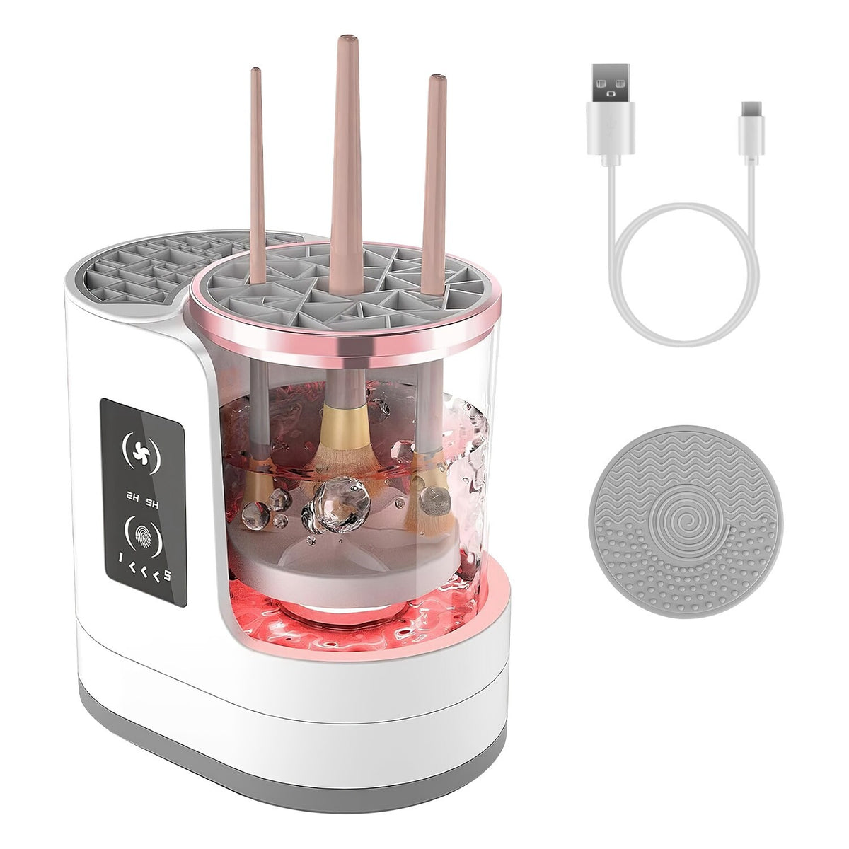 Electric Makeup Brush Cleaner and Dryer with UV Disinfection - 4 in 1
