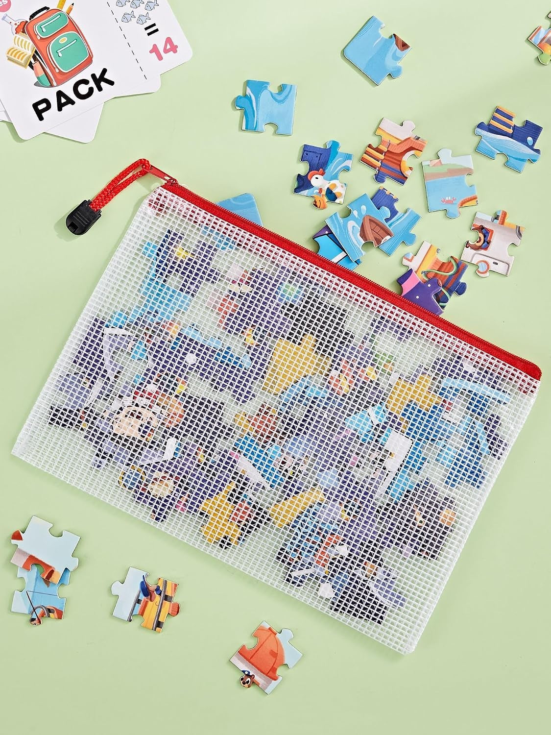 Waterproof Mesh Zipper Pouches 20-Pack for Travel and Organization