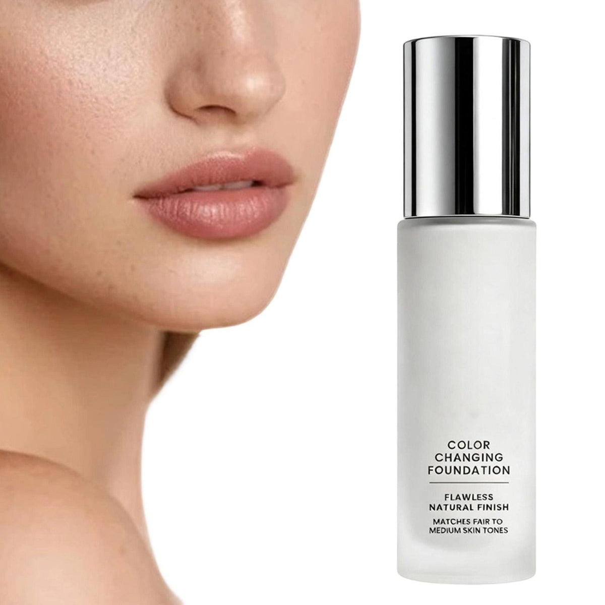 Color Changing Foundation for Mature Skin 12-Hour Waterproof Makeup