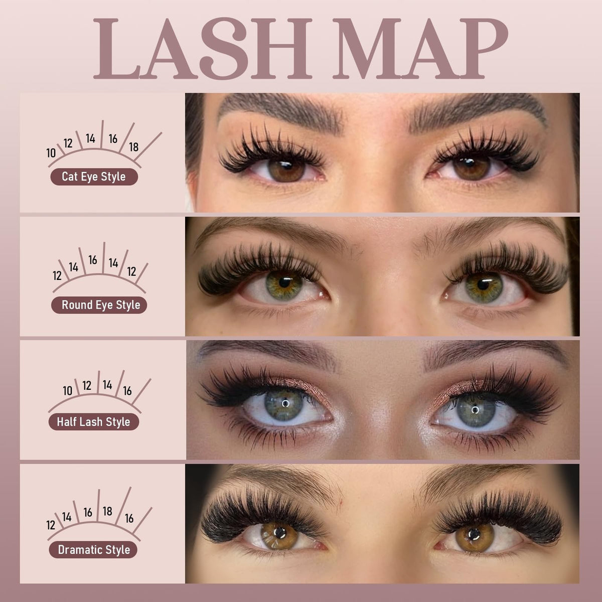 Wispy Lash Clusters Set with 4 Styles, Fluffy Natural Look, Easy Application