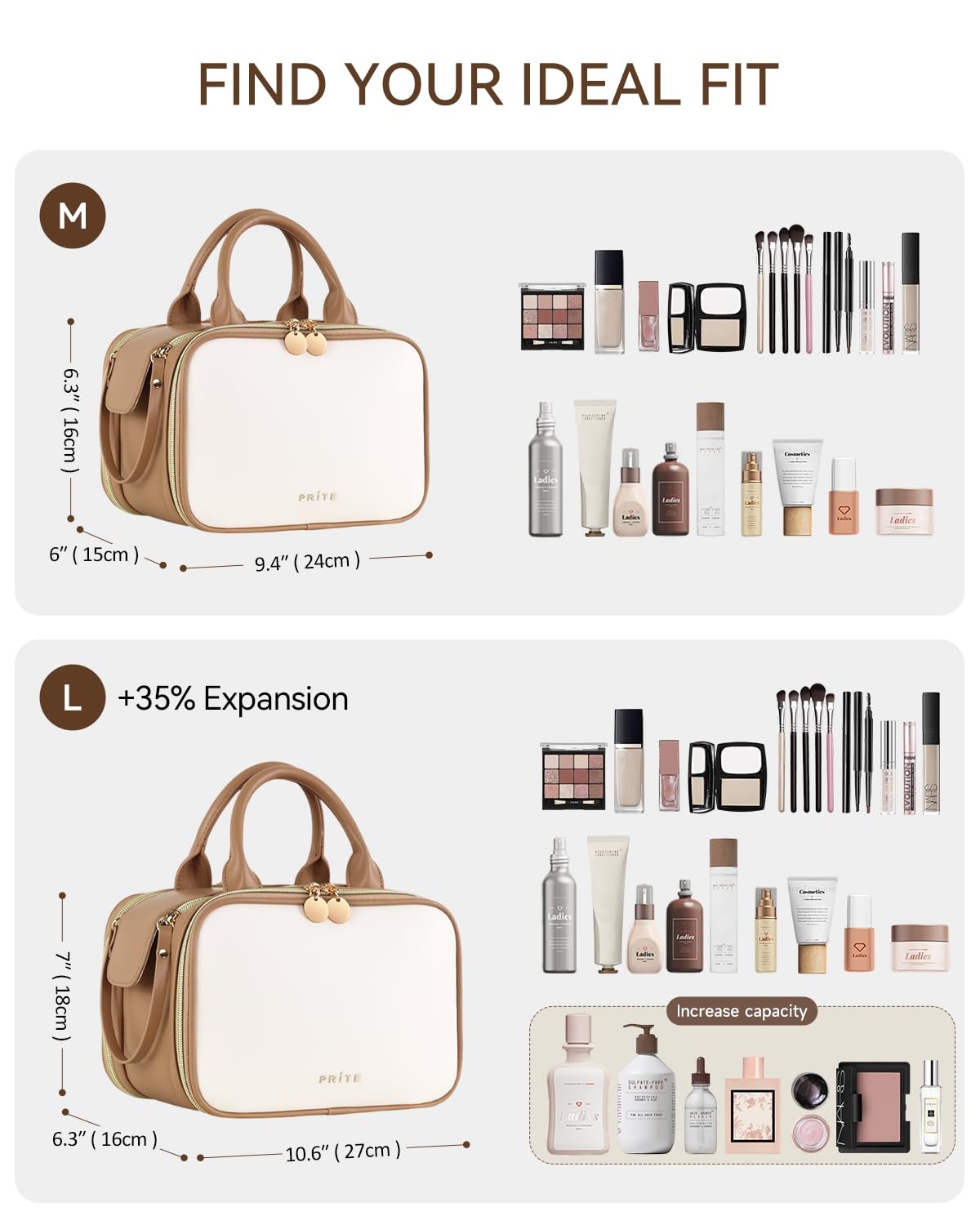 Large Capacity Waterproof Travel Makeup Bag - Organizer & Gift