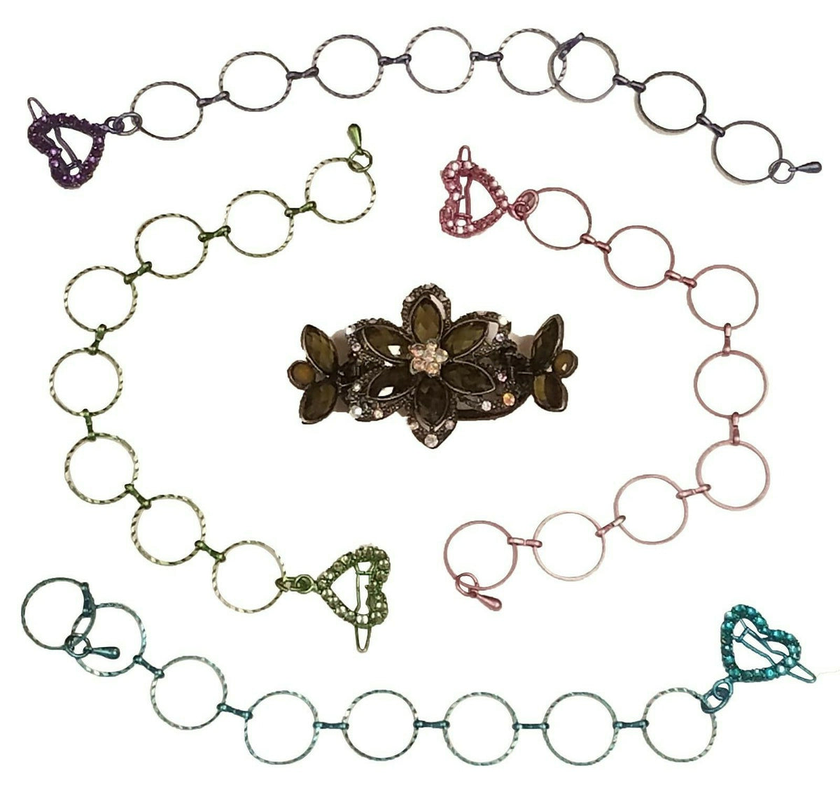 Zhoe 5-Piece Hair Jewelry Accessory Bundle; Hearts & Flower