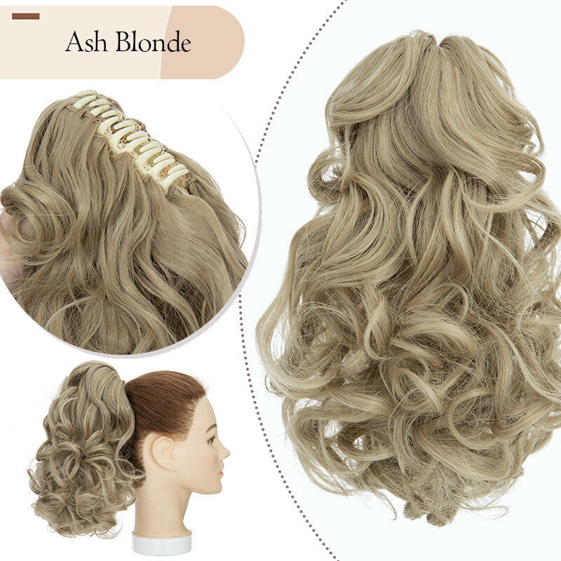 Messy Bun Scrunchie Hair Ponytail Claw Clip Updo Extensions - Thick Ombre