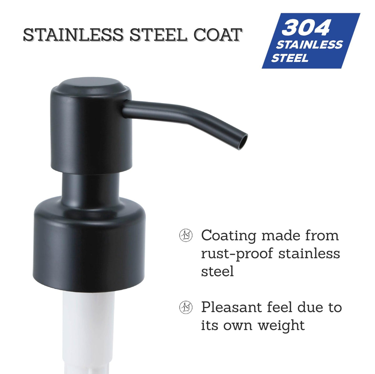 Stainless Steel Soap Pump Replacement Kit - 8 Inch Tube, Compatible with Various Bottles