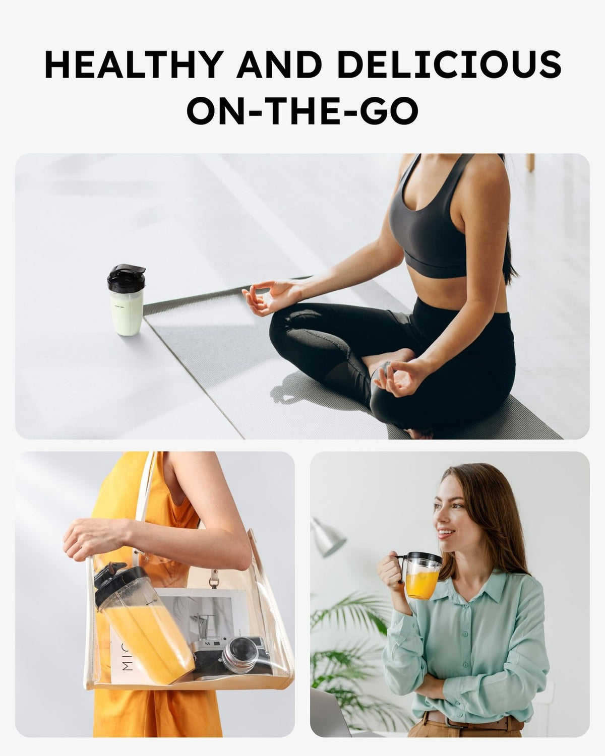 1000W Portable Blender for Smoothies & Frozen Drinks with 3 Cups