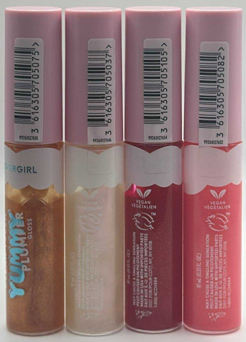 4-Pack Lip Gloss Set - Lip Plumper Glosses with Bright Colors - Sealed