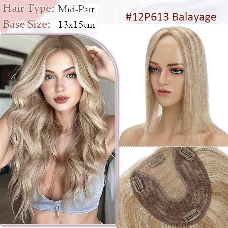 Women Clip-in Hairpiece for Hair Loss & Volume - 100% Remy Human Hair