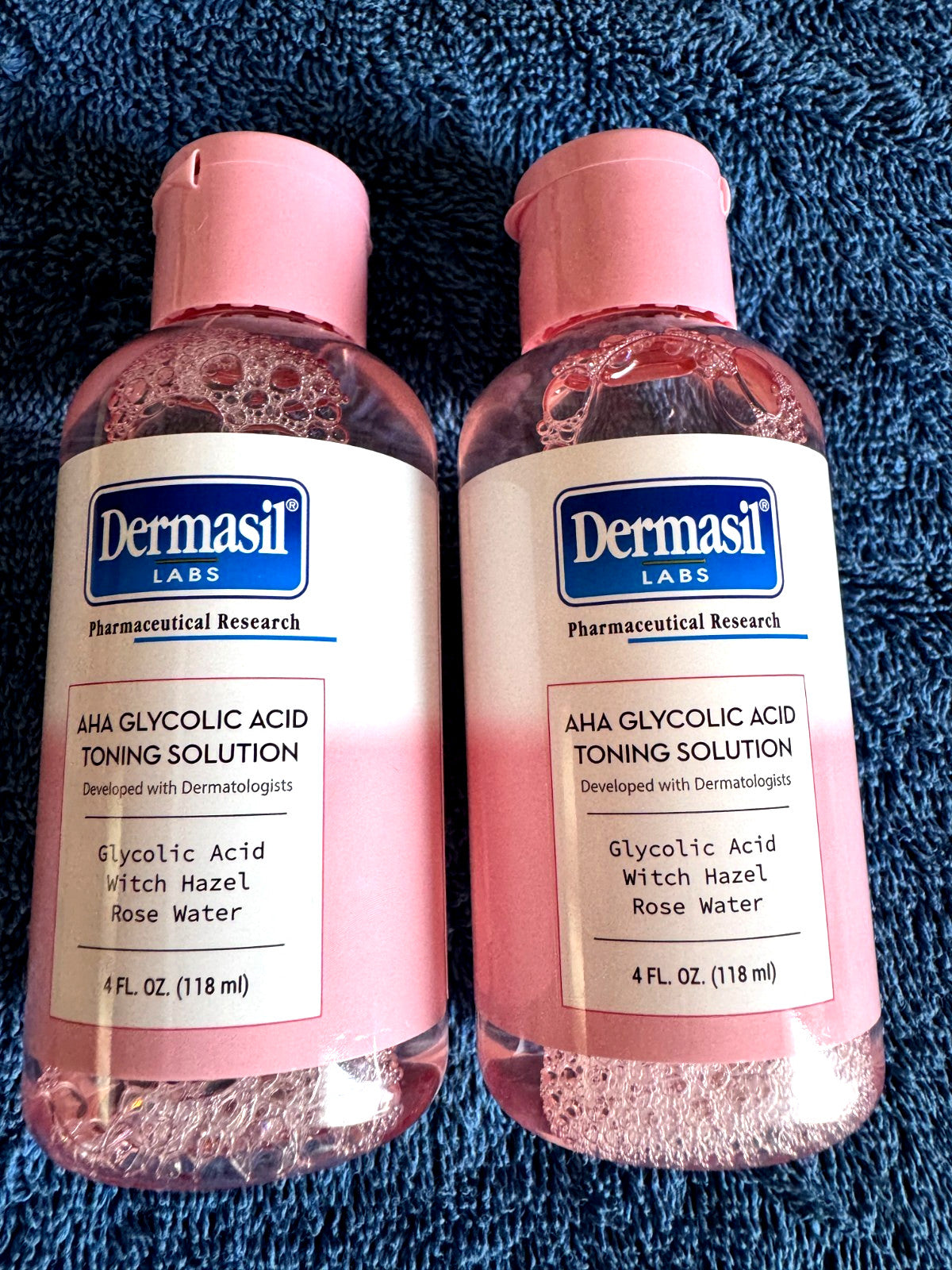 Glycolic Acid Toning Solution with Witch Hazel & Rose Water - 2 Pack, 4 Fl Oz