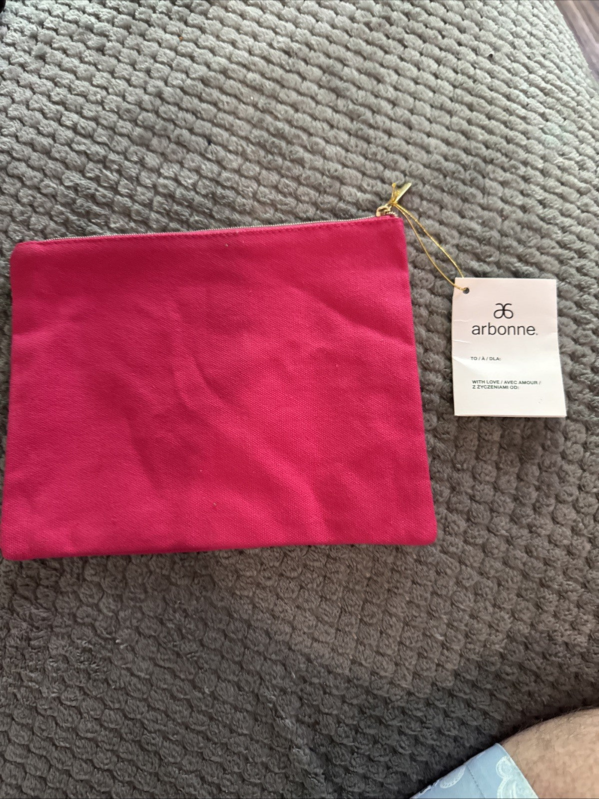 Pink Cosmetic Bag - Arbonne Hot Pink Makeup & Toiletry Organizer