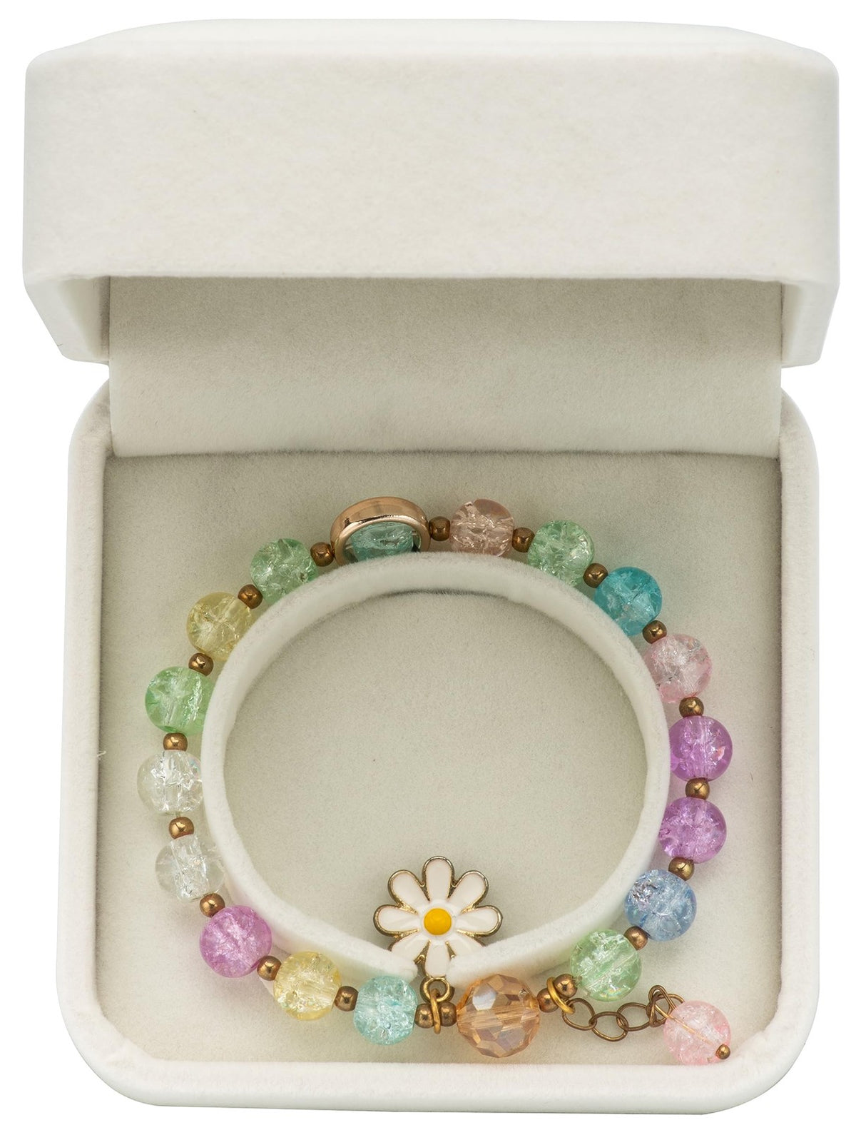 Velvet Jewelry Bracelet Gift Box - White, 9x9x4cm, Soft Velvet Storage Case